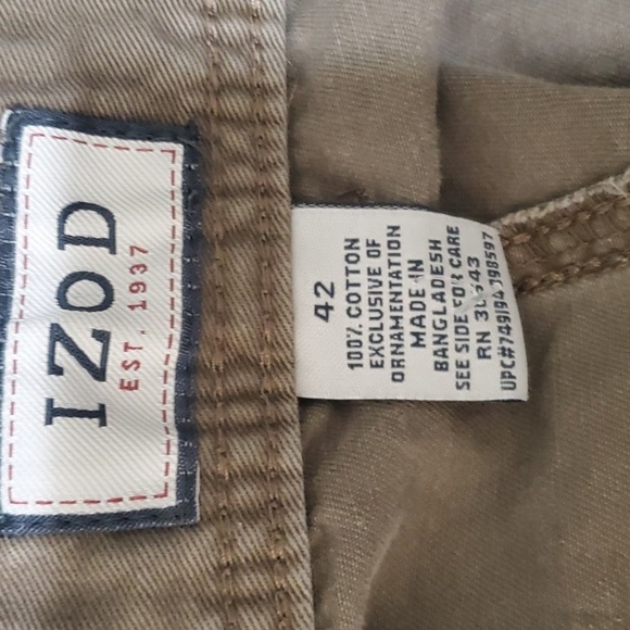 Izod shorts men's size 42 brown cargo shorts worn Summer - Picture 11 of 16